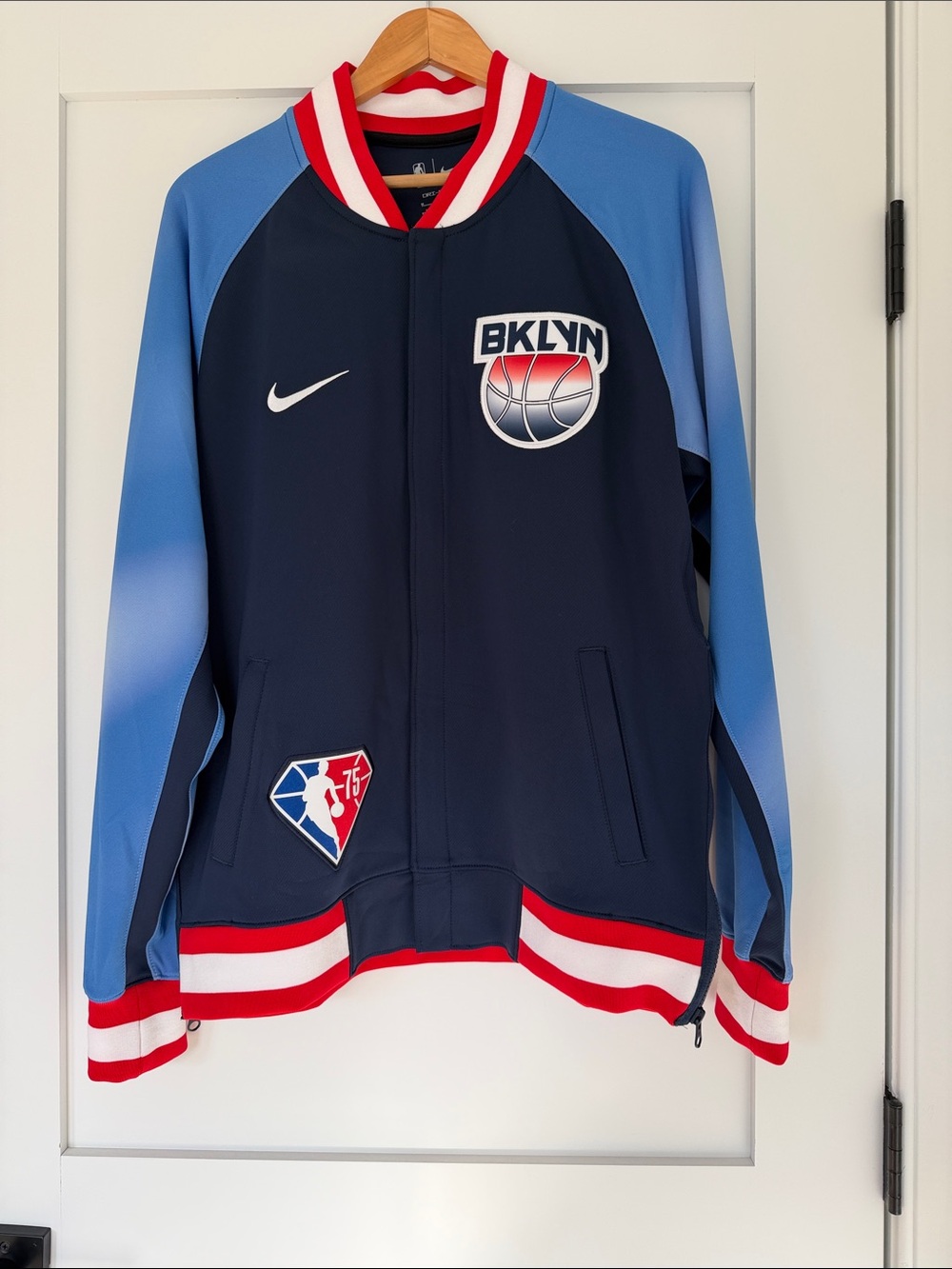 Nike BKLYN Navy, Light Blue & Red Kids Basketball Track Jacket